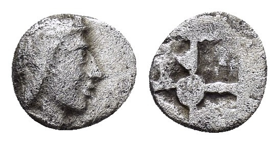 IONIA.Kolophon.(350 BC).Tartemorion.

Obv : Head of Apollo to right.

Rev : Quad...