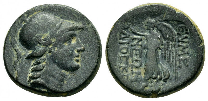 PHRYGIA.Eumeneia.(Circa 133-0 BC).Ae.

Obv : Helmeted head of Athena right.

Rev...