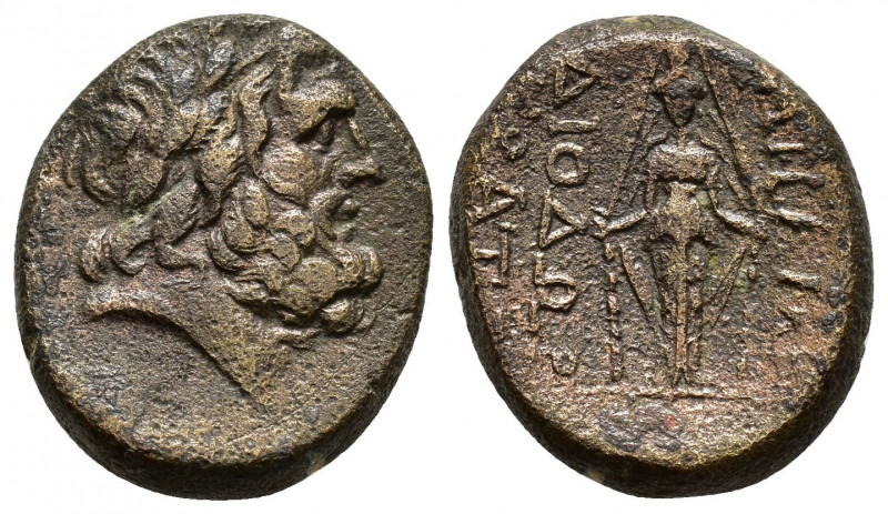 PHRYGIA.Apameia.(Circa 88-40 BC).Ae.

Obv : Laureate head of Zeus right.

Rev : ...