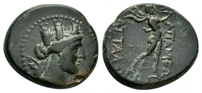 PHRYGIA.Apamea.(Circa 88-40 BC).Ae.

Obv : Turreted head of Tyche to right.

Rev...
