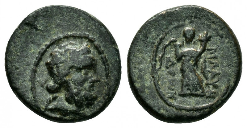 LYDIA.Blaundos.(2nd Century BC).Ae.

Obv : Laureate head of Zeus to right.

Rev ...