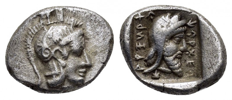 DYNASTS of LYCIA.Kherei.Dynast of Xanthus.(425-410 BC).Tetrobol.

Obv : Helmeted...