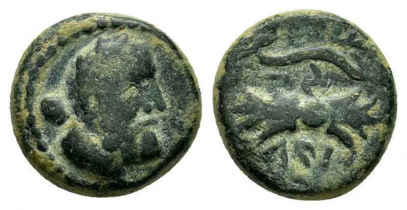 PISIDIA. Selge.(2nd-1st centuries BC).Ae.

Obv : Head of Herakles right, with cl...