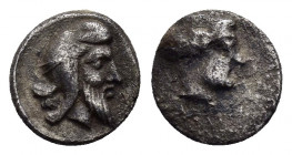 CILICIA.Mallos (?).Tiribazos.(388-380 BC).Obol.

Obv : Head of Tiribazos to right, wearing satrapal headdress (bashlyk). 

Rev : Head of Aphrodite to ...