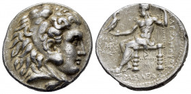 SELEUKID EMPIRE.Seleukos I.(312-281 BC).Babylon.Tetradrachm.

Obv : Head of Herakles right, wearing lion skin.

Rev : AΛEΞANΔPOY ΒΑΣΙΛΕΩΣ.
Zeus seated...