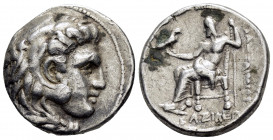 SELEUKID KINGDOM.Seleukos I.(312-281 BC).Babylon.Tetradrachm.

Obv : Head of Herakles right, wearing lion skin.

Rev : AΛEΞANΔPOY / ΒΑΣΙΛΕΩΣ.
Zeus sea...
