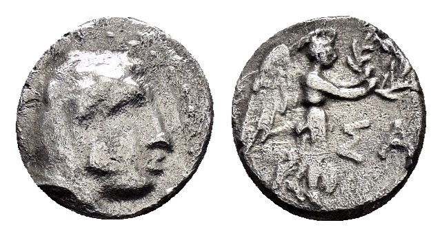 SELEUKID KINGS of SYRIA.Seleukos I.(312-281 BC).Hemiobol.

Obv : Head of Herakle...