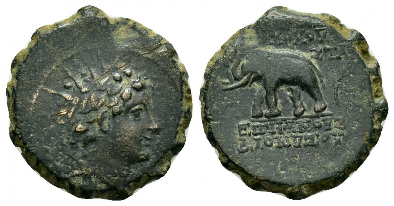 SELEUKID KINGDOM. Antiochos VI Dionysos.(144-142 BC). Ae.

Obv : Diademed and ra...