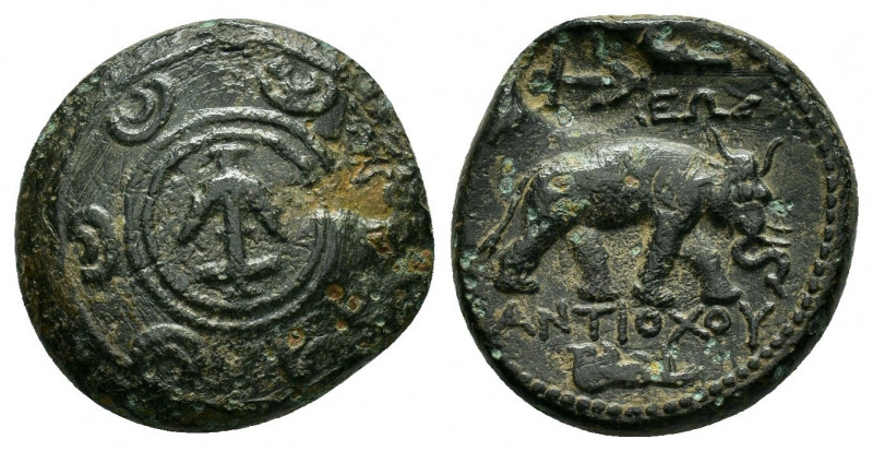 SELEUKID KINGS of SYRIA. Antiochos I (281-261 BC). Ae.

Obv : Macedonian shield ...