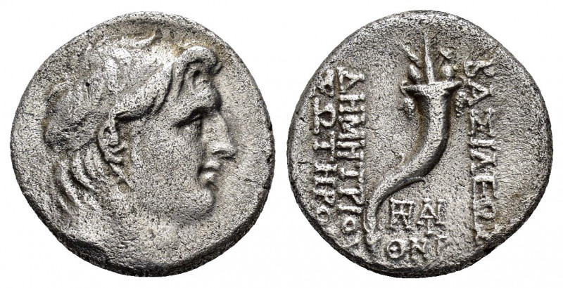 SELEUKID KINGS of SYRIA.Demetrios I.(162-150 BC).Drachm.

Obv : Diademed head of...