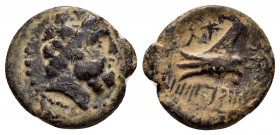 PHOENICIA.Arados.(Circa 206/5-52/1 BC).Ae.

Obv : Laureate head of Zeus to right.

Rev : Ram of prow to left.
HGC 10, 88.

Condition : Very fine.

Wei...
