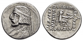 KINGS of PARTHIA.Artabanos II .(Circa 78/7-62/1 BC).Drachm.

Obv : Diademed bust to left.

Rev : ΒΑΣΙΛΕΩΣ ΜΕ-ΓΑΛΟΥ ΑΡΣΑΚΟΥ ΘΕΟΠΑΤOΡΟΣ ΕΥΕΡΓΕΤΟΥ.
Arche...