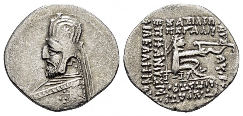 KINGS of PARTHIA.Mithradates III (87-80 BC).Tigris.Drachm.

Obv : Diademed and d...