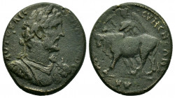 PHRYGIA.Eumenea.Antoninus Pius.(138-161).Ae.

Obv : ΑVΤΟ ΚΑΙС ΑΝΤΩΝЄΙΝΟС.
Laureate and cuirassed bust to right, wearing aegis.

Rev : ЄVΜЄΝЄΩΝ ΑΧΑΙΩΝ....