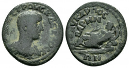 PISIDIA.Baris.Trajanus Decius.(249-251).Ae.

Obv : Γ Μ Κ ƐΤΡΟΥϹΚ ΔƐΚΙΟϹ Κ.
Bare-headed and cuirassed bust of Etruscus to right, with gorgoneion on cui...