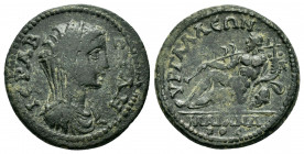 PHRYGIA.Hyrgaleis.Pseudo-autonomous issue.Time of Caracalla to Elagabalus.( 198-222).Ae.

Obv : EΡΑ Β-ΟVΛΗ.
Veiled and draped bust of Boule to right.
...