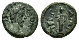 PAMPHYLIA.Perge.Commodus.(180-193).Ae.

Obv : ..ΥΡΗ ΚΟΜ…..
Laureate-headed bust to right, wearing cuirass and paludamentum right.

Rev : ΠƐΡΓΑΙΩΝ...