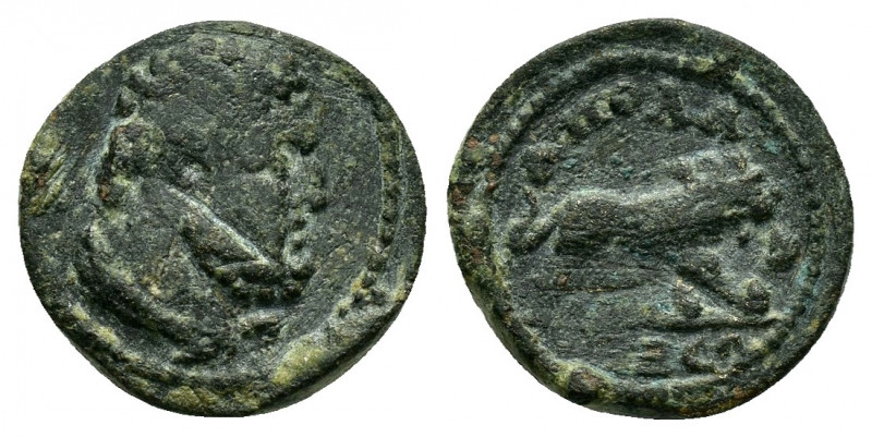 LYDIA.Apollonis .Pseudo-autonomous issue.(irca AD 0-300).Ae.

Obv : Bearded head...