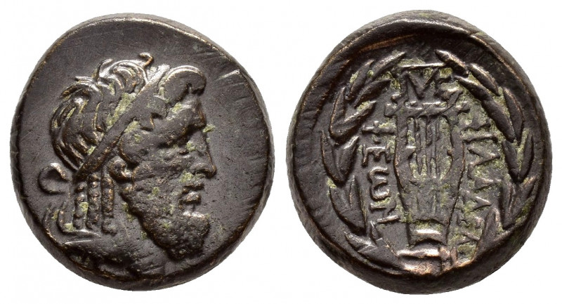 LYDIA.Philadelphia.(1st century BC).Ae.

Obv : Diademed head of Zeus right.

Rev...