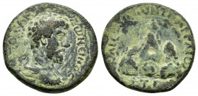 CAPPADOCIA.Caesarea.Lucius Verus.(161-169).Ae.

Obv : ΑΥΤΟΚΡΑΤⲰΡ ΟΥΗΡΟϹ.
Laureate-headed bust right, wearing cuirass and paludamentum.

Rev : ΚΑΙϹΑΡƐⲰ...