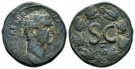 SYRIA.Seleucis and Pieria.Antiochia ad Orontem.Nerva.(96-98).Ae.

Obv : IMP CAESAR NERVA AVG III COS.
Laureate head to right.

Rev : SC.
All within wr...