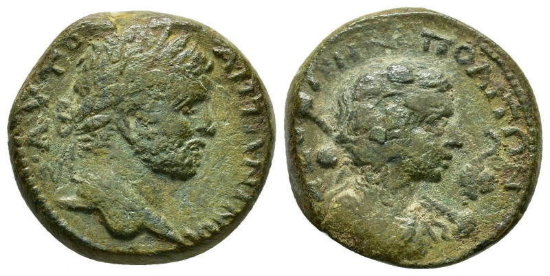 CILICIA.	Flaviopolis.Elagabalus.(218-222).Ae.

Obv : Μ ΑΥΡ ΑΝΤΩΝΕΙΝΟϹ ϹƐΒ.
La...
