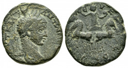 SYRIA.Seleucis and Pieria. Balanea (as Leucas-Claudia). Elagabalus.(218-222). Ae.
Obv : AYT K M A ANTѠNЄINOC CЄ.
Laureate head of Elagabalus, right.

...