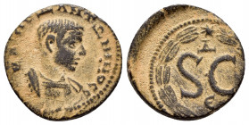 SYRIA.Seleucis and Pieria.Antioch.Elagabalus.(218-222).Ae.

Obv : AV K M AV ANTΩNINOC CC.
Laureate, draped and cuirassed bust to right.

Rev : Large S...