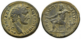 PISIDIA.Palaeopolis.Antoninus Pius.(138-161).Ae.

Obv : ΑVΤ ΚΑΙ ΑΔΡ ΑΝΤΩΝƐΙΝΟϹ.
Laureate head to right.

Rev : ΠΑΛΑΙΟΠΟΛƐΙΤΩΝ.
Zeus seated, left, hold...