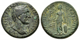 CILICIA.Mopsouestia-Mopsos.Antoninus Pius.(138-161).Ae.

Obv : ΑΥΤ ΚΑΙⳞ Τ ΑΙΛ ΑΔΡ ΑΝΤⲰΝΕΙΝΟⳞ Ⳟ ΕΥ Π Π.
Bare head to right with traces of drapery, righ...