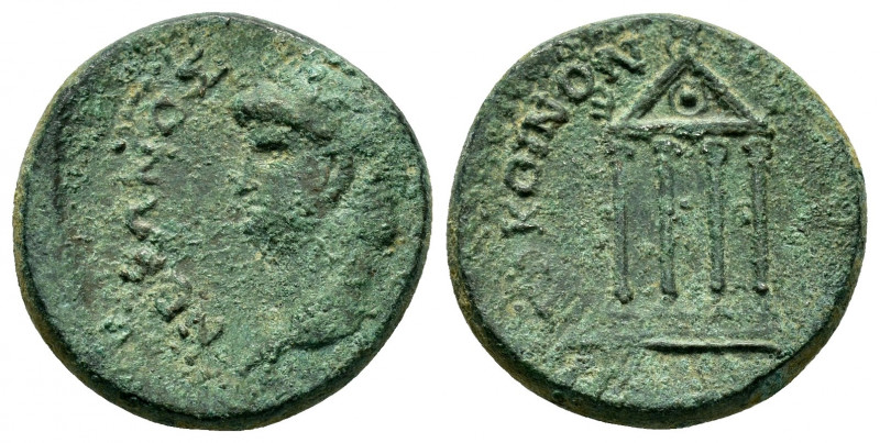 GALATIA. Koinon of Galatia. Nero.(54-68). Ae.

Obv : NEPΩNOΣ ΣEBΑΣΤΟΥ.
Laureate ...