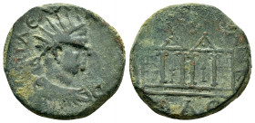 GALATIA. Ancyra.Gallienus.(253-268).Ae.

Obv : ...EINOY AA....
Radiate, draped and curiassed bust to right.

Rev : MHTPOΠ B N ANKYPAC.
Two temples, ea...