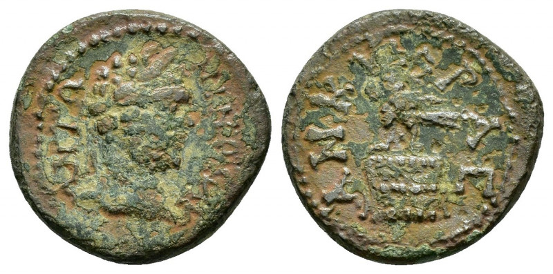 GALATIA. Ancyra. Caracalla (198-217). Ae.

Obv : ANTΛNINOC (sic) AV.
Laureate, d...