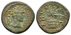 GALATIA. Ancyra. Caracalla (198-217). Ae.

Obv : ANTΛNINOC (sic) AV.
Laureate, draped and cuirassed bust right.

Rev : ANKVPAC.
Eagle standing right o...