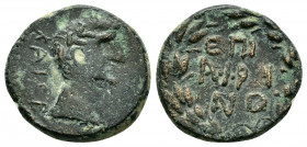 GALATIA. Koinon of Galatia. Claudius.(41-54).Ae. 

Obv : KAICAP. 
Laureate head of Claudius to right. 

Rev : ЄΠI AΦPI NOY.
Within wreath. 
RPC I onli...