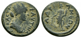 MYSIA. Hadriani ad Olympum.Faustina Junior.( 147-175 ).Ae.

Obv : ΦAVCTEINA CEBACTH.
Draped bust of Faustina Junior to right.

Rev : AΔPIANΩN.
Tyche s...