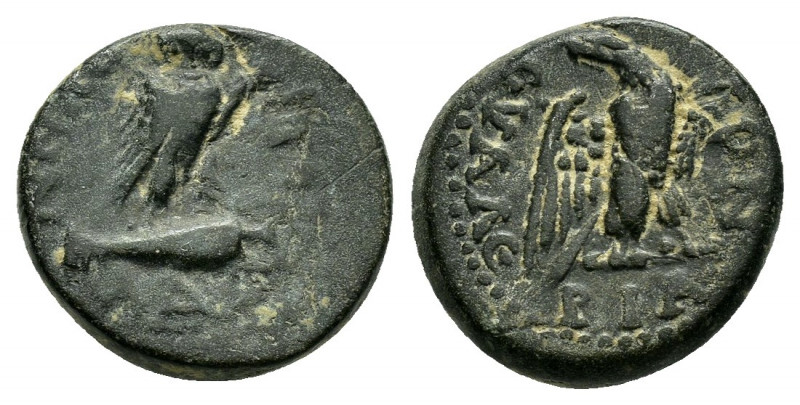 PHRYGIA. Synnada. Pseudo-autonomous. Time of Tiberius (14-37). Ae.

Obv : KPACCΟ...