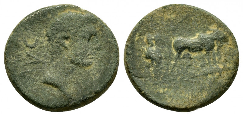 MACEDON.Uncertain. Augustus.(27 BC-14 AD). Ae.

Obv : AVG.
Bare head right.

Rev...