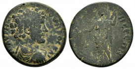 PHRYGIA. Prymnessus. Lucius Verus ( 161-169 ). Ae. 

Obv : Μ ΑVΡΗ ΟVΗΡΟϹ ΚΑΙ.
Laureate head right.

Rev : ΠΡVΜΝΗϹϹƐΩΝ.
Bare-headed bust of Marcus Aure...