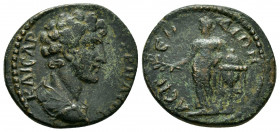 PAMPHYLIA, Aspendus. Marcus Aurelius as Caesar. (139-161). Ae.

Obv : ΑΥΡΗΛΙΟϹ ΚΑΙϹΑΡ
Bare-headed bust of Marcus Aurelius, right.

Rev : ΑϹΠƐΝΔΙΩ...