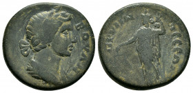 PHRYGIA.Prymnessus.Pseudo-autonomous.Time of Antonines.(96-192).Ae.

Obv : ΒΟYΛΗ.
Laureate and draped bust of Boule, right.

Rev : ΠΡYΜΝΗϹϹƐΩΝ.
Dikaio...