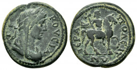 PHRYGIA.Hierapolis. Pseudo-autonomous.(reign uncertain). Ae.

Obv : ΓƐΡΟVϹΙΑ.
Laureate, veiled and draped bust of Gerousia, right.

Rev : ΙƐΡΑΠΟΛƐΙΤΩΝ...