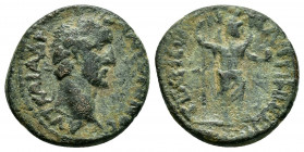 PISIDIA, Pappa Tiberia. Antoninus Pius (138-161). Ae.

Obv : ΑYΤ ΚΑΙ ΑΔΡ ΑΝΤOΝΙΝOϹ
Laureate head of Antoninus Pius, right.

Rev : ΤΙΒƐΡΙƐⲰΝ ΠΑΠΠΗΝⲰΝ.
...