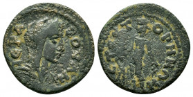 PHRYGIA, Stectorium. Pseudo-autonomous. Time of Philip I (244-249). Ae.

Obv : ΙƐΡΑ ΒΟΥΛΗ.
Veiled and draped bust of Boule, right.

Rev : ϹΤƐΚΤΟΡΗΝΩΝ....