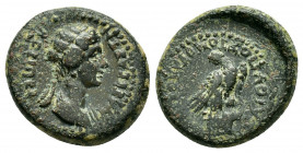 PHRYGIA, Laodicea ad Lycum. Agrippina II (50-59). Ae.
Obv : ΑΓΡΙΠΠΕΙΝΑ ΣΕΒΑΣΤΗ.
Draped bust of Agrippina II, right.

Rev : ΓΑΙΟΥ ΠΟΣΤΟΜΟΥ ΛΑΟΔΙΚΕΩΝ.
E...