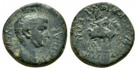PHRYGIA, Julia. Nero. (Augustus, AD 55). Ae.
Obv : ΝΕΡΩΝ ΚΑΙΣΑΡ.
Bare-headed, draped bust of Nero, right.

Rev : ΣΕΡΓΙΟΣ ΗΦΑΙΣΤΙΩΝ ΙΟΥΛΙΕΩΝ.
Mên on ho...
