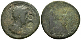 CILICIA.Hieropolis - Kastabala.Commodus.(180-192).Ae.

Obv : ΑVΤ Κ Μ ΑV ΑΝ ΚΟΜΟΔΟϹ ƐVΤVΧΗϹ.
Laureate-headed bust of Commodus wearing cuirass and palud...