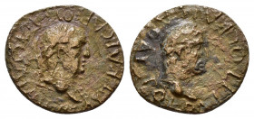 UNCARTAIN.Vespasian. (69-79). Ae.

Obv : ΑΥΤ ΚΑΙϹΑΡ ΟΥƐϹΠΑϹΙΑΝΟϹ ϹƐB.
Laureate head of Vespasian, right.

Rev : ΤΙΤΟϹ ΚΑΙϹΑΡ ΑΥΤΟΚΡΑ.
Laureate head of...