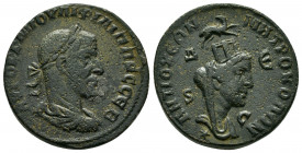 SYRIA, Seleucis and Pieria. Antioch. Philip I. (244-249). Ae.

Obv : ΑΥΤΟΚ Κ ΜΑ ΙΟΥΛ ΦΙΛΙΠΠΟϹ ϹƐΒ.
Laureate, draped and cuirassed bust of Philip I, ri...