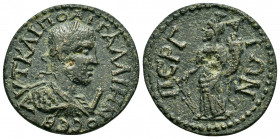 PAMPHYLIA.Perge. Gallienus. (253-268). Ae 10 Assaria.

Obv : AYT KAI ΠΟ AI ΓAΛΛIHNO CЄB.
Laureate, draped and cuirassed bust of Gallienus, right. I (m...